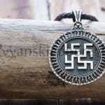 Оберег Цветок Папоротника и Древо Жизни серебро 925 двухсторонний славянский амулет, Мастерская Ярило