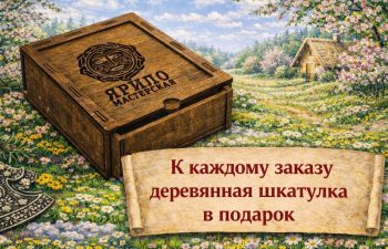 Акция: Деревянная упаковка ручной работы бесплатно Подарочная деревянная шкатулка в подарок к каждому заказу оберега Ярило